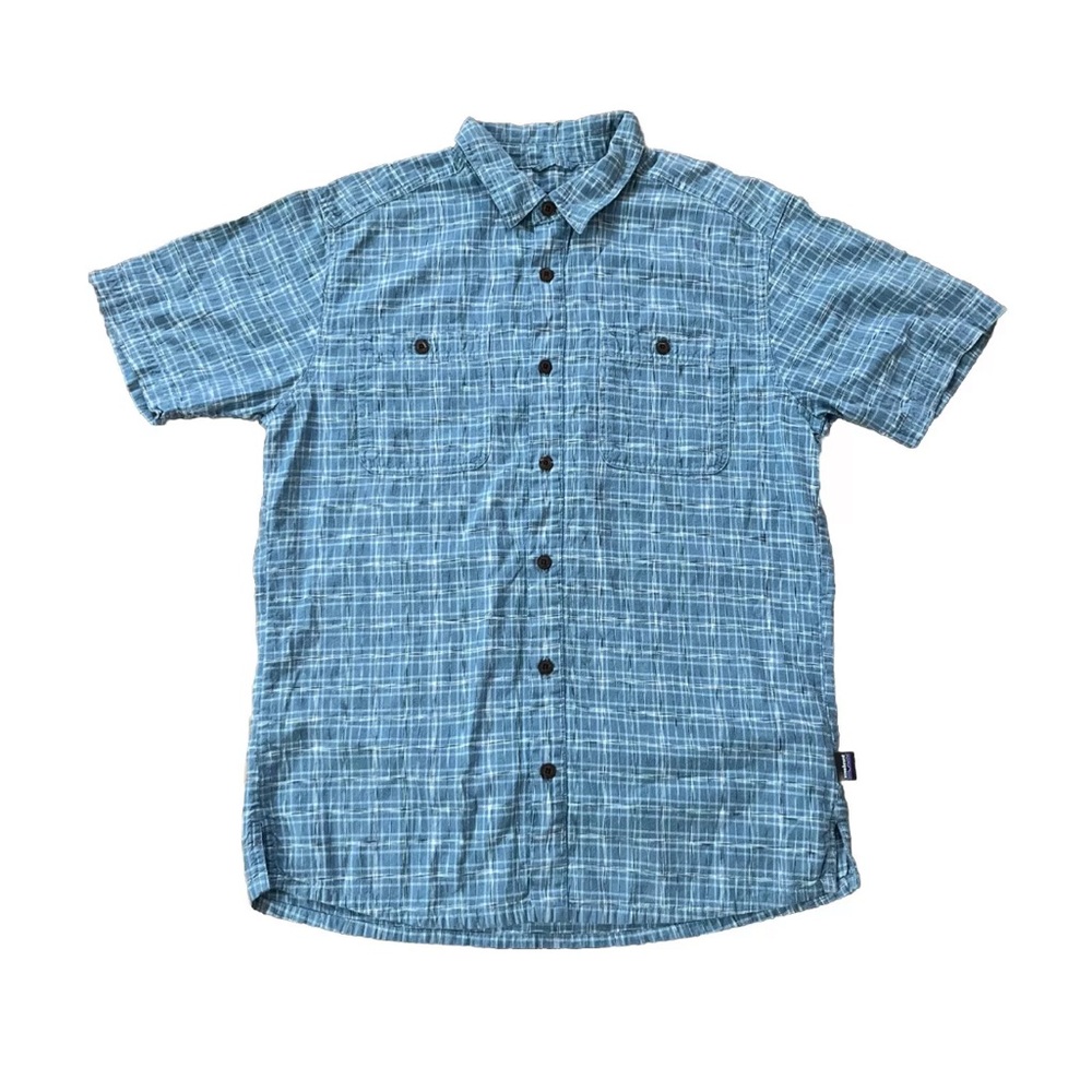 Patagonia Worn Wear Bandito Shirt Mens Size M Plaid Short Sleeve Hiking Fishing